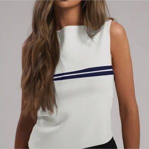 Slash neck knit tank